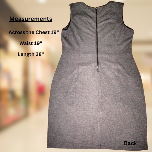 Cute Heather Grey Short Sleeve Milano Dress with Pockets Sz XL - Picture 3 of 5